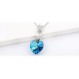Дамско колие с красиво синьо сърце Swarovski